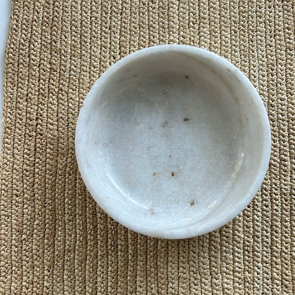 Brand new white marble bowl, 5.5” in diameter